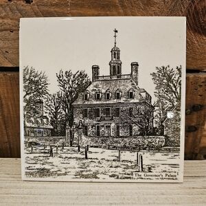Vintage "The Govenor's Palace" Ceramic Tile/trivet from Colonial Williamsburg VA